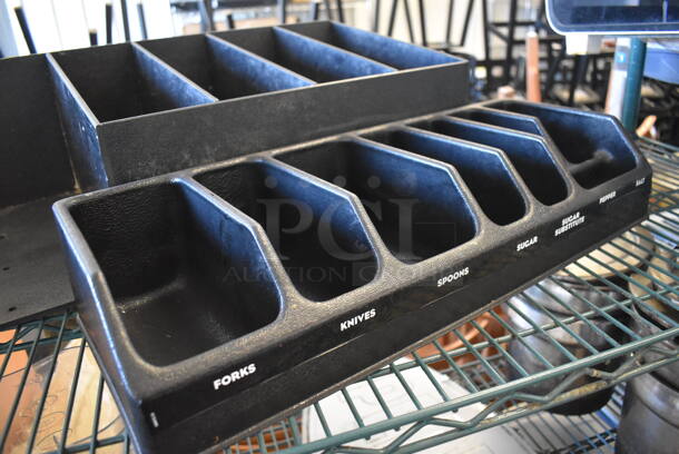 ALL ONE MONEY! Lot of 3 Black Multi Compartment Bins. Includes 46x12x8 - Image 3 of 6