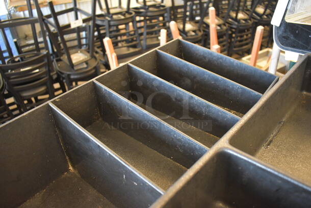 ALL ONE MONEY! Lot of 3 Black Multi Compartment Bins. Includes 46x12x8 - Image 6 of 6