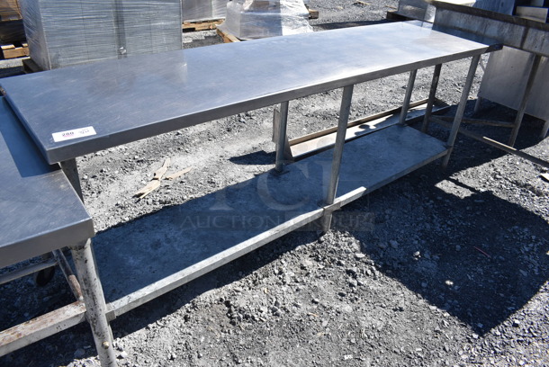 Stainless Steel Table w/ Metal Under Shelf. 96x24x35