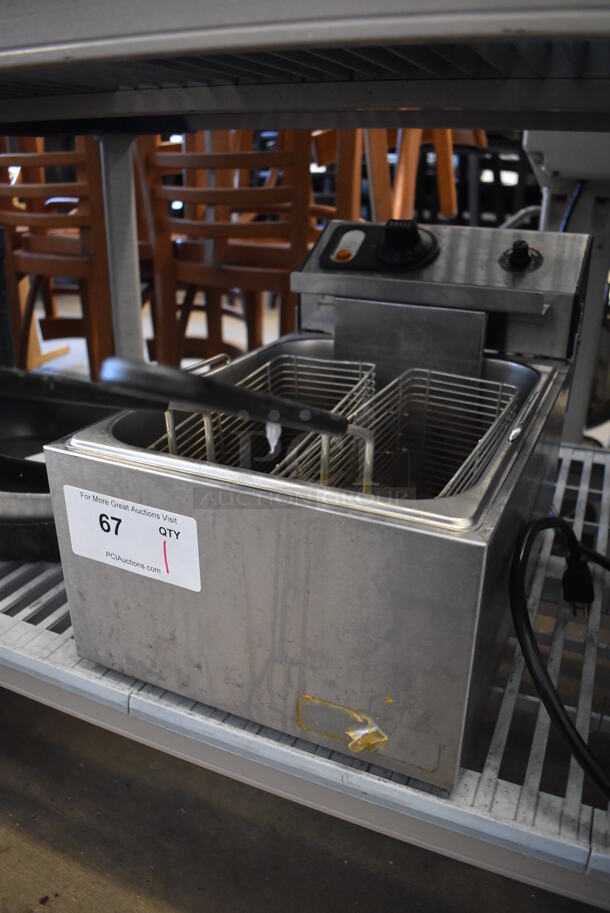 Stainless Steel Countertop Electric Powered Deep Fat Fryer w/ 2 Metal Fry Baskets. 115 Volts, 1 Phase. 11x18x14 - Image 2 of 4