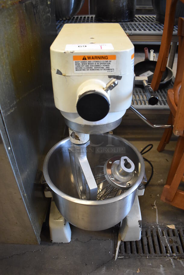 Berkel BX20 Metal Commercial 20 Quart Planetary Dough Mixer w/ Stainless Steel Mixing Bowl, Whisk and Paddle Attachments. 115 Volts, 1 Phase. 16x21x33. Tested and Working! - Image 4 of 6