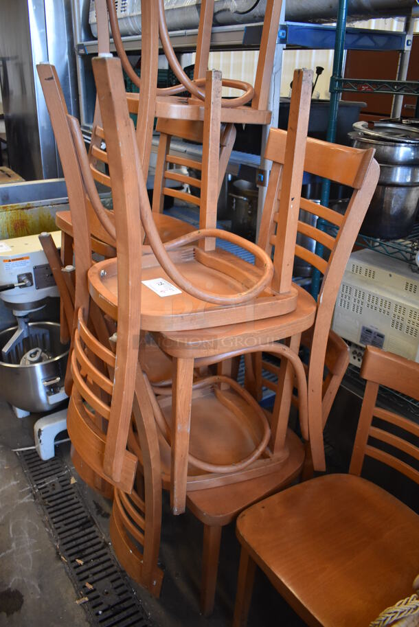 6 Wooden Dining Height Chairs. Stock Picture - Cosmetic Condition May Vary. 15x16x32. 6 Times Your Bid! - Image 5 of 5