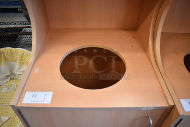 Wood Pattern Trash Can Shell w/ Trash Deposit Hole, Tray Return and Door. 23x23.5x57 - Image 3 of 5