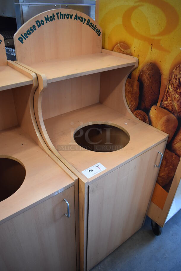 Wood Pattern Trash Can Shell w/ Trash Deposit Hole, Tray Return and Door. 23x23.5x57 - Image 4 of 5