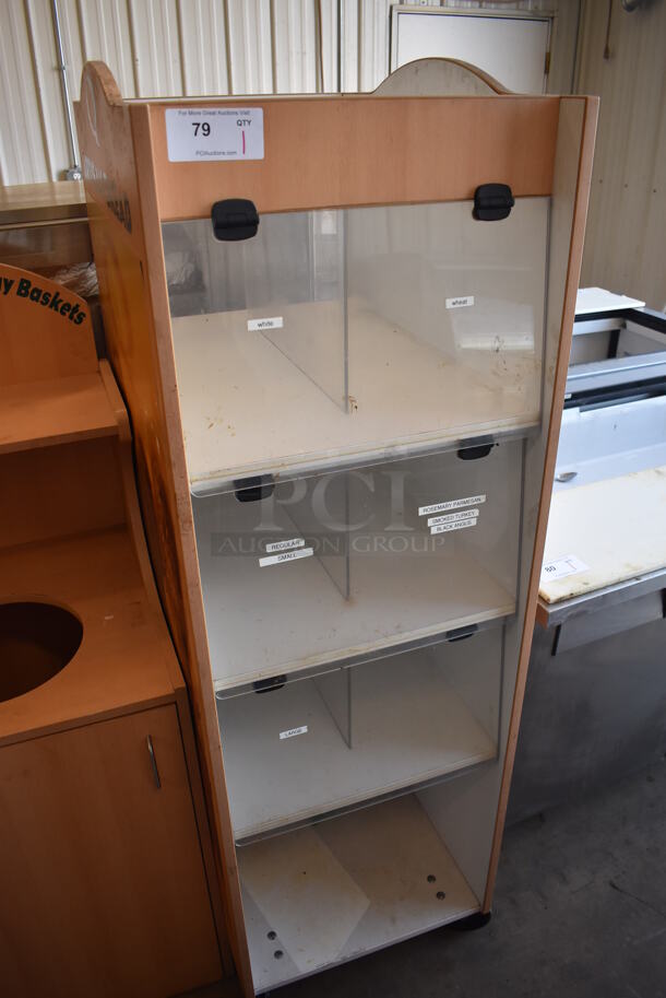 Wood Pattern Dry Display Case on Commercial Casters. 21x32x66 - Image 2 of 8