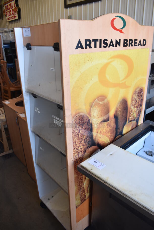 Wood Pattern Dry Display Case on Commercial Casters. 21x32x66 - Image 3 of 8