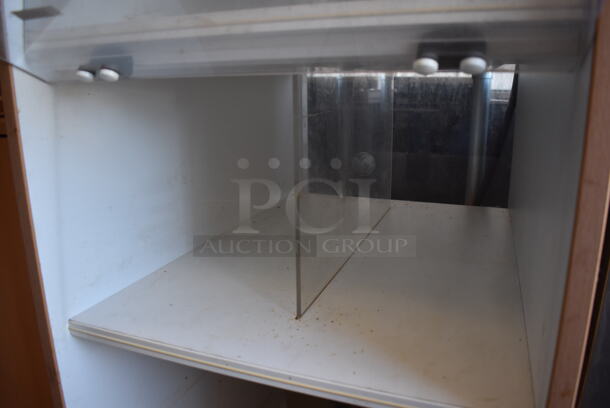 Wood Pattern Dry Display Case on Commercial Casters. 21x32x66 - Image 6 of 8