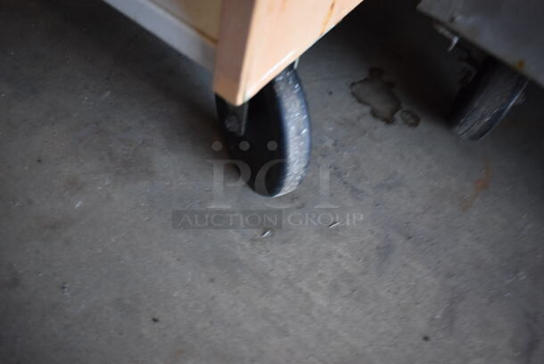 Wood Pattern Dry Display Case on Commercial Casters. 21x32x66 - Image 8 of 8