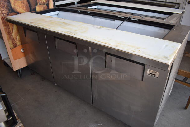 True QA-72-30M-B Stainless Steel Commercial Prep Table on Commercial Casters. 115 Volts, 1 Phase. 72x35x36. Tested and Working! - Image 1 of 7