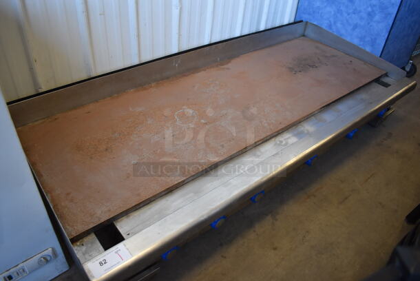 Imperial Stainless Steel Commercial Countertop Natural Gas Powered Flat Top Griddle. 72x31x14