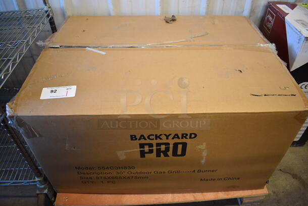 BRAND NEW IN BOX! Backyard Pro 554C3H830 30" Stainless Steel Liquid Propane Outdoor Grill. Tested and Working! Stock Picture Used For Gallery Picture. - Image 2 of 3