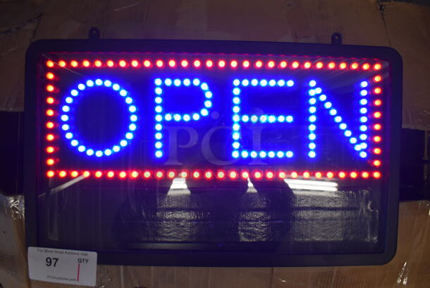 Light Up Open Sign. 21x2x13. Tested and Working! - Image 1 of 5