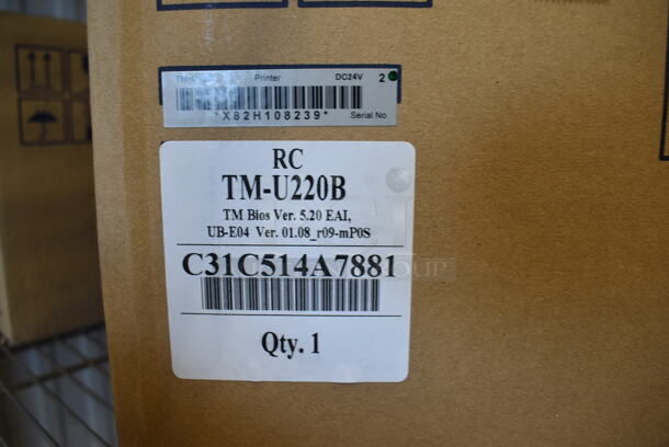 2 BRAND NEW IN BOX! Epson M188B TM-U220B Receipt Printer. 6x10x6. 25 Times Your Bid! - Image 6 of 6