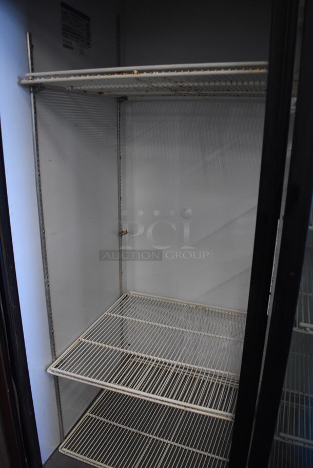 Beverage Air MT45 Metal Commercial 2 Door Reach In Cooler Merchandiser w/ Poly Coated Racks on Commercial Casters. 115 Volts, 1 Phase. 52x32x83. Tested and Working! - Image 4 of 6