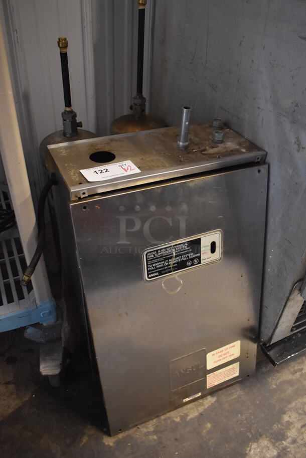 Ansul Metal Box w/ 2 Ansul Fire Suppression Tanks. 16.5x7.5x28 - Image 2 of 4