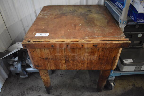 Butcher Block Cutting Board Butcher Table. 30x32x33 - Image 1 of 4