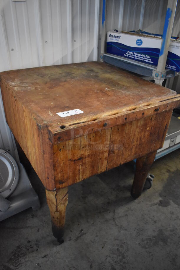 Butcher Block Cutting Board Butcher Table. 30x32x33 - Image 2 of 4