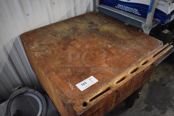 Butcher Block Cutting Board Butcher Table. 30x32x33 - Image 3 of 4