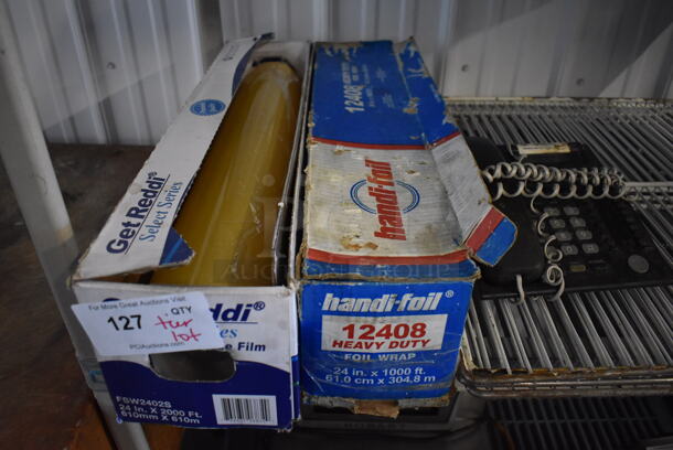 ALL ONE MONEY! Tier Lot of Various Items Including Racks, Phone and Plastic Film - Image 2 of 4