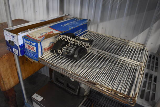 ALL ONE MONEY! Tier Lot of Various Items Including Racks, Phone and Plastic Film - Image 4 of 4