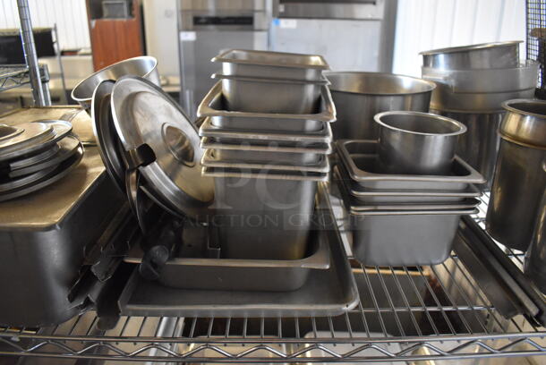 ALL ONE MONEY! Tier Lot of Various Metal Items Including Various Drop In Bins and Round Lids - Image 3 of 4