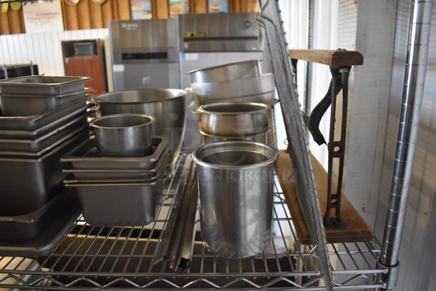 ALL ONE MONEY! Tier Lot of Various Metal Items Including Various Drop In Bins and Round Lids - Image 4 of 4