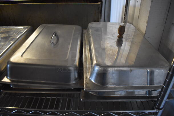 ALL ONE MONEY! Tier Lot of 14 Various Stainless Steel Lids. 13x21x4 - Image 2 of 3