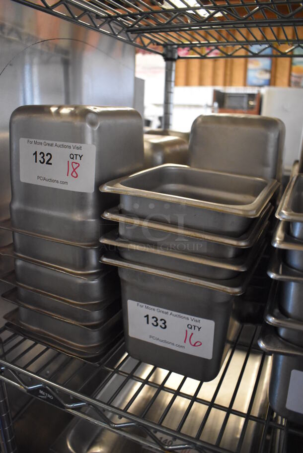 16 Stainless Steel 1/6 Size Drop In Bins. 1/6x6. 16 Times Your Bid! - Image 2 of 3