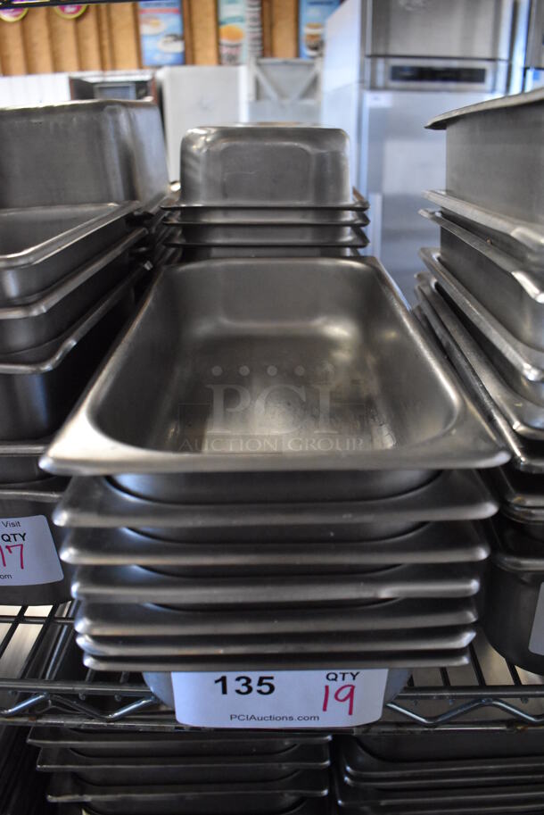 19 Stainless Steel 1/3 Size Drop In Bins. 1/3x2. 19 Times Your Bid!