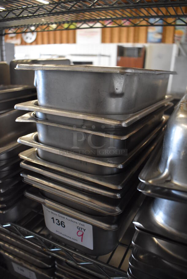9 Stainless Steel 1/3 Size Drop In Bins. 1/3x4. 9 Times Your Bid! - Image 3 of 3