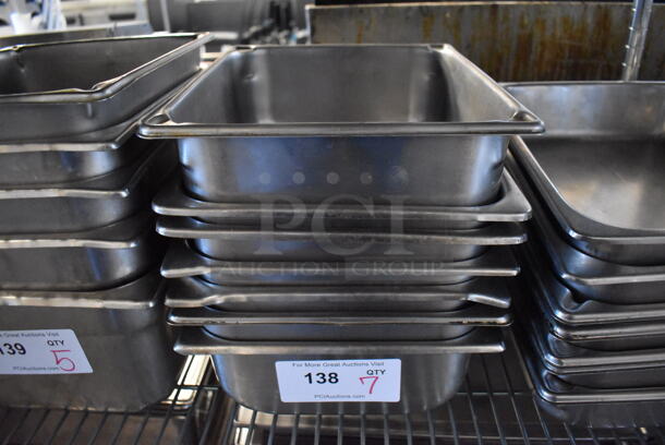 7 Stainless Steel 1/2 Size Drop In Bins. 1/2x4. 7 Times Your Bid! - Image 1 of 3