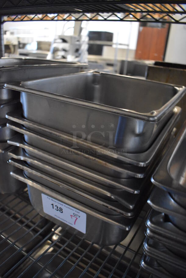 7 Stainless Steel 1/2 Size Drop In Bins. 1/2x4. 7 Times Your Bid! - Image 2 of 3