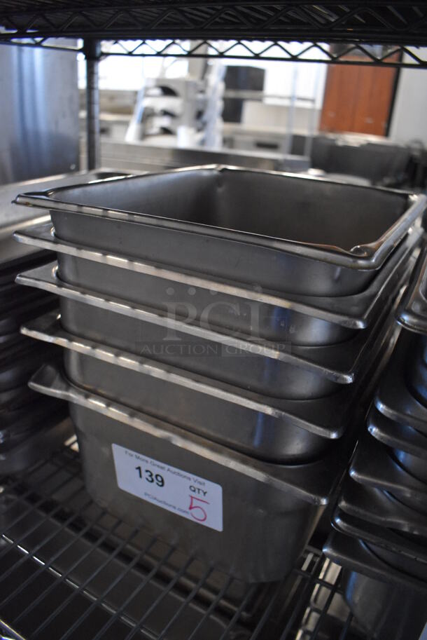 5 Stainless Steel 1/2 Size Drop In Bins. 1/2x6. 5 Times Your Bid! - Image 2 of 3