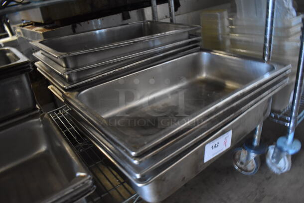 9 Stainless Steel Full Size Drop In Chafing Bins. 1/1x4. 9 Times Your Bid! - Image 2 of 3
