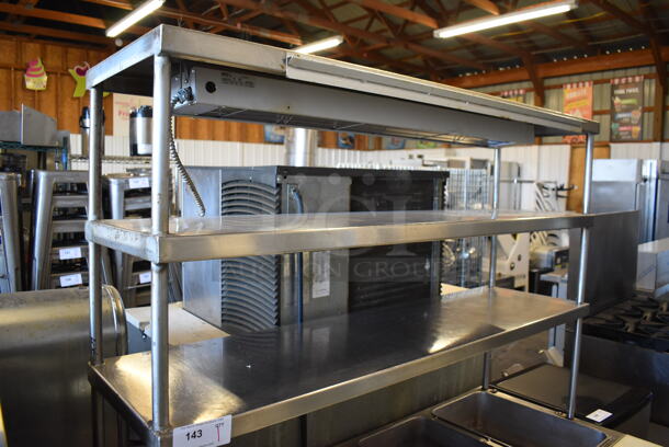 Duke Stainless Steel Commercial 4 Well Steam Table w/ 2 Over Shelves, Warming Strip, Cutting Board and Under Shelf. 58x31x74. Cannot Test Due To Missing Power Cord - Image 2 of 9