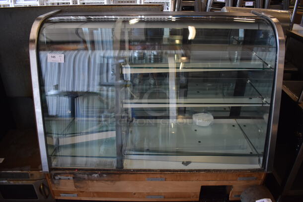 Metal Commercial Floor Style Display Case Merchandiser. 60x30x54.5. Tested and Working!