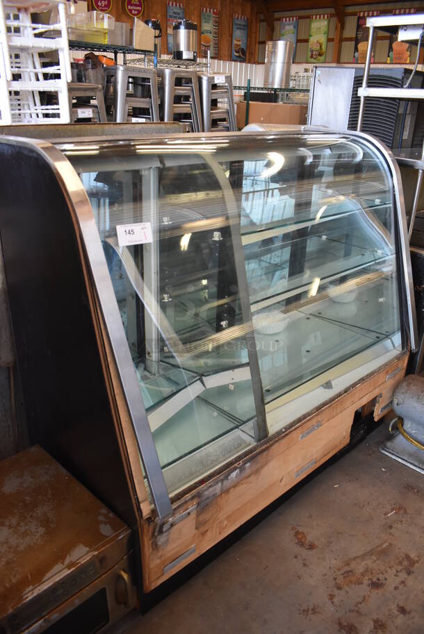 Metal Commercial Floor Style Display Case Merchandiser. 60x30x54.5. Tested and Working! - Image 2 of 4