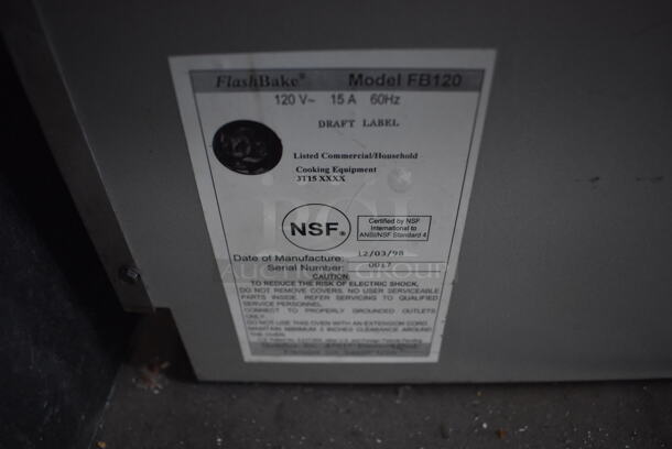 FlashBake FB120 Metal Countertop Microwave Oven. 120 Volts, 1 Phase. 20x20x16 - Image 6 of 6
