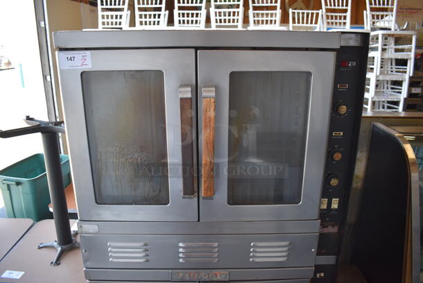 2 Vulcan Snorkel Stainless Steel Commercial Natural Gas Powered Full Size Convection Oven w/ View Through Doors, Metal Oven Racks and Thermostatic Controls on Commercial Casters. 40x38x75. 2 Times Your Bid! - Image 2 of 9