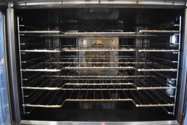 2 LATE MODEL! Vulcan VC4ED Stainless Steel Commercial Electric Powered Full Size Convection Ovens w/ View Through Doors, Metal Oven Racks and Thermostatic Controls. 480 Volts, 3/1 Phase. 40x32x70. 2 Times Your Bid! - Image 3 of 10