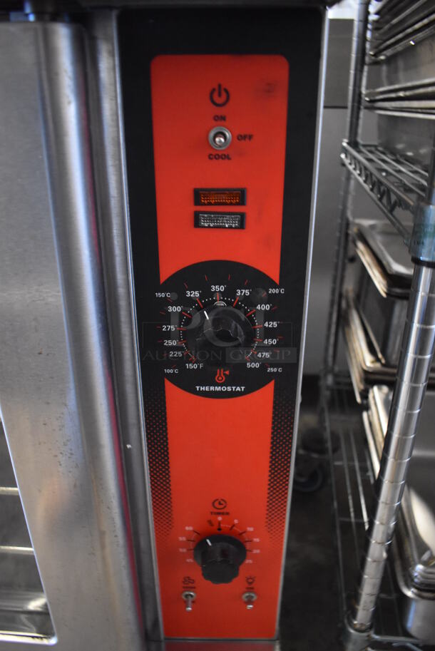 2 LATE MODEL! Vulcan VC4ED Stainless Steel Commercial Electric Powered Full Size Convection Ovens w/ View Through Doors, Metal Oven Racks and Thermostatic Controls. 480 Volts, 3/1 Phase. 40x32x70. 2 Times Your Bid! - Image 4 of 10