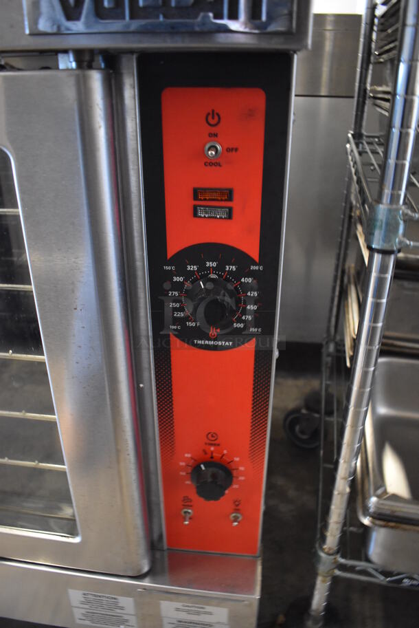 2 LATE MODEL! Vulcan VC4ED Stainless Steel Commercial Electric Powered Full Size Convection Ovens w/ View Through Doors, Metal Oven Racks and Thermostatic Controls. 480 Volts, 3/1 Phase. 40x32x70. 2 Times Your Bid! - Image 7 of 10