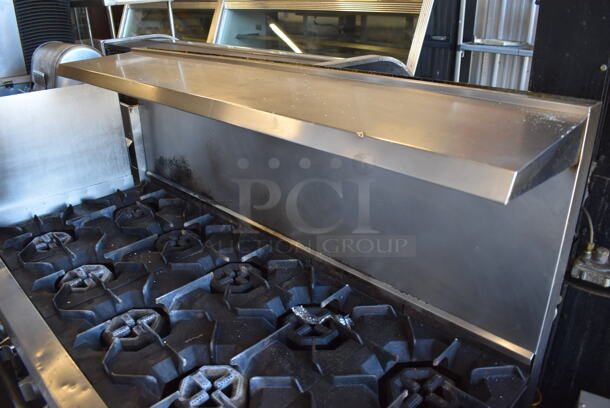 Dynamic Cooking Systems DCS Stainless Steel Commercial Natural Gas Powered 10 Burner Range w/ 2 Ovens, Over Shelf and Back Splash. 60x30x60 - Image 3 of 8