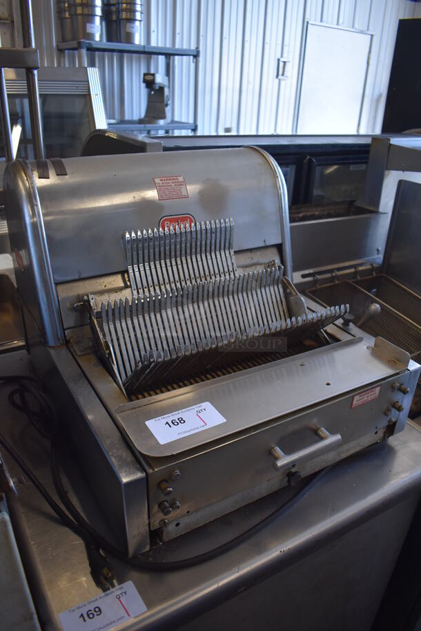 Berkel Stainless Steel Commercial Countertop Electric Powered Bread Loaf Slicer. 115 Volts, 1 Phase. 22x25x19. Cannot Test Due To Missing Plug Head - Image 2 of 6