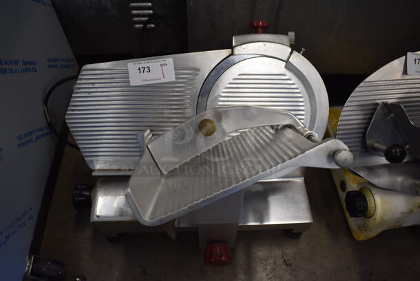 Stainless Steel Commercial Countertop Meat Slicer w/ Blade Sharpener. 115 Volts, 1 Phase. 25x18x20. Tested and Working!