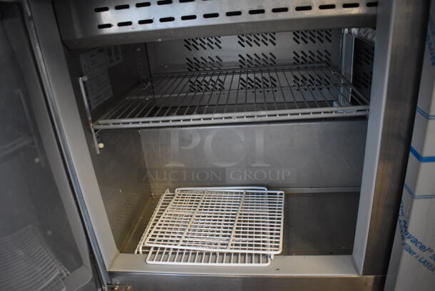 Berg EDMT 72 30 BERG HC Stainless Steel Commercial Sandwich Salad Prep Table Bain Marie Mega Top w/ Poly Drop In Bins on Commercial Casters. 115 Volts, 1 Phase. 72x34x48. Tested and Working! - Image 7 of 10