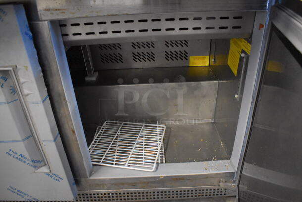 Berg EDMT 72 30 BERG HC Stainless Steel Commercial Sandwich Salad Prep Table Bain Marie Mega Top w/ Poly Drop In Bins on Commercial Casters. 115 Volts, 1 Phase. 72x34x48. Tested and Working! - Image 9 of 10