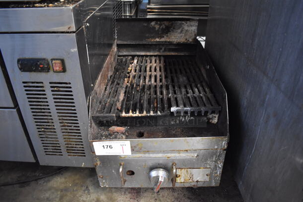 Stainless Steel Commercial Countertop Natural Gas Powered Charbroiler Grill. 15x24x19