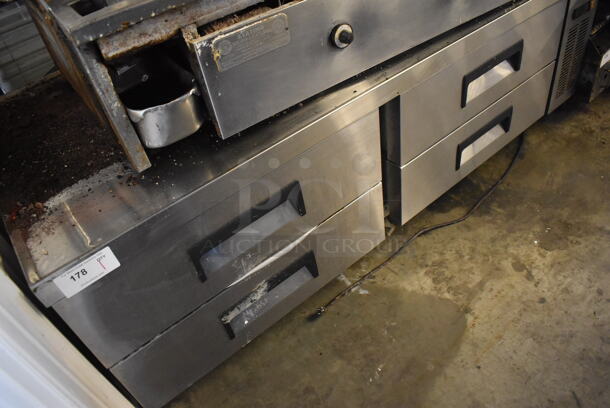 Stainless Steel Commercial 4 Drawer Chef Base on Commercial Casters. 72x32x26. Tested and Working! - Image 4 of 4