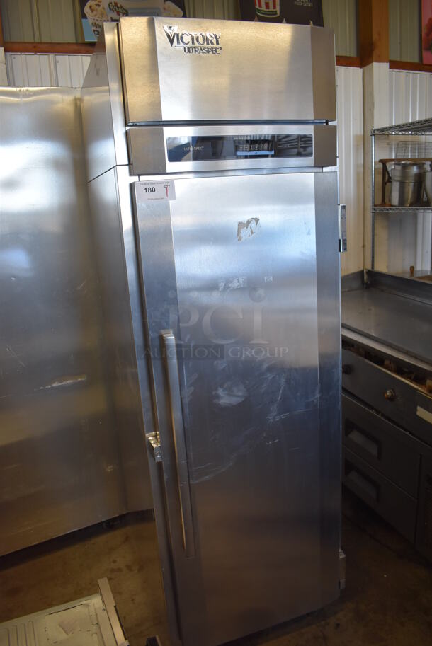 BRAND NEW! Victory RS-1D-R1-448186APS3C Stainless Steel Commercial Single Door Reach In Cooler on Commercial Casters. 115 Volts, 1 Phase. 26x34x82. Cannot Test - Unit Is Set Up For Hardwire - Image 3 of 7
